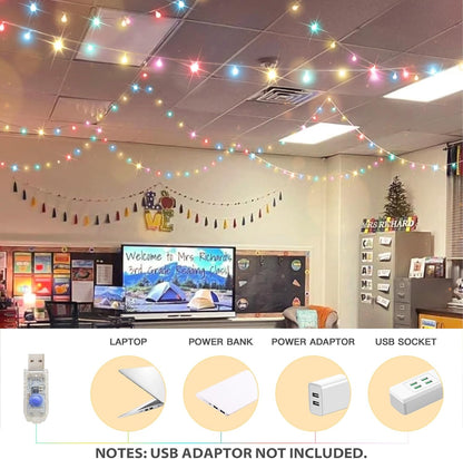suddus String Lights for Bedroom, 66ft 200 Led Connectable Globe String Lights Indoor, Hanging Fairy Lights Plug in with Remote for Kids Room Dorm Classroom Outdoor Christmas Tree Decor, Warm White