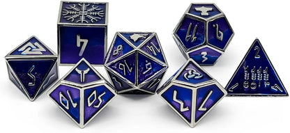 Norse Foundry Set of 7 Banshee Wail Norse Series Full Metal Polyhedral Dice RPG Math Games DND Pathfinder