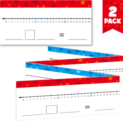 8 Packs Magnetic Number Line Boards, Dry Erase Writable and Erasable Math Board Addition & Subtraction White Board Magnets for Kids, Students, Classroom and Home (Each Measures 12” x 3.5”)