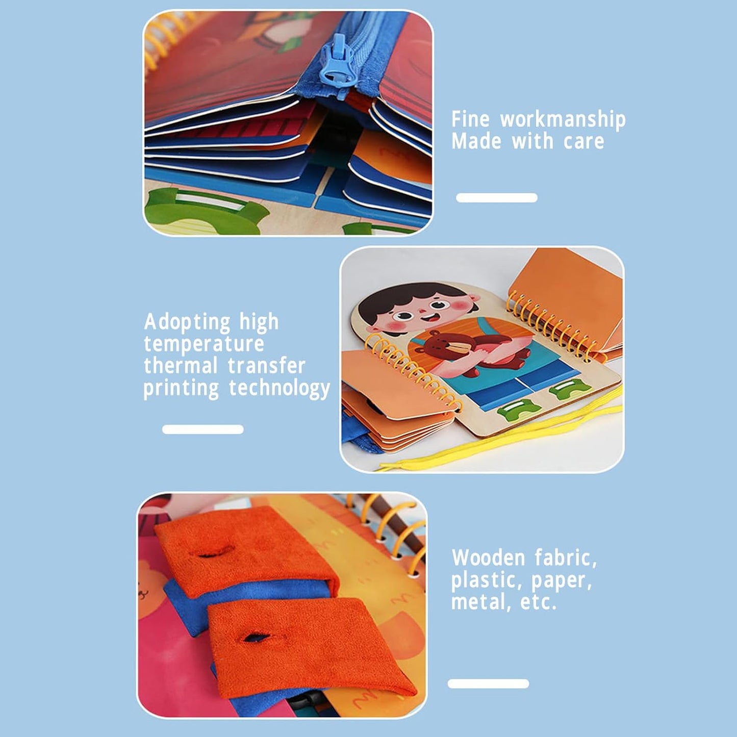 Learning to Dress Board Wooden Early Learning Basic Life Skills Practice Board Multifunction Dress Learning Boards for Toddlers Basswood