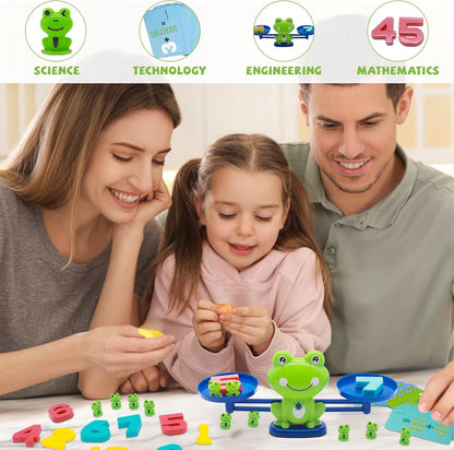 Snugzy Frog Balance Counting Toys, Number Counting Scale Games for Kids Cool Math Learning Games for Boys and Girls Preschool Kindergarten Learning STEM Montessori Educational Toys for 3+ (93 PCS)