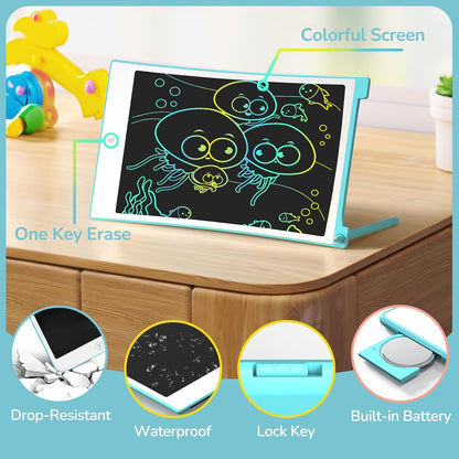TECJOE LCD Writing Tablet, 8.5 Inch Colorful Drawing Board, Kids Travel Games Activity Learning Toys, Birthday Gifts for 3-8 Year Old Boys Girls Toddlers Preschooler