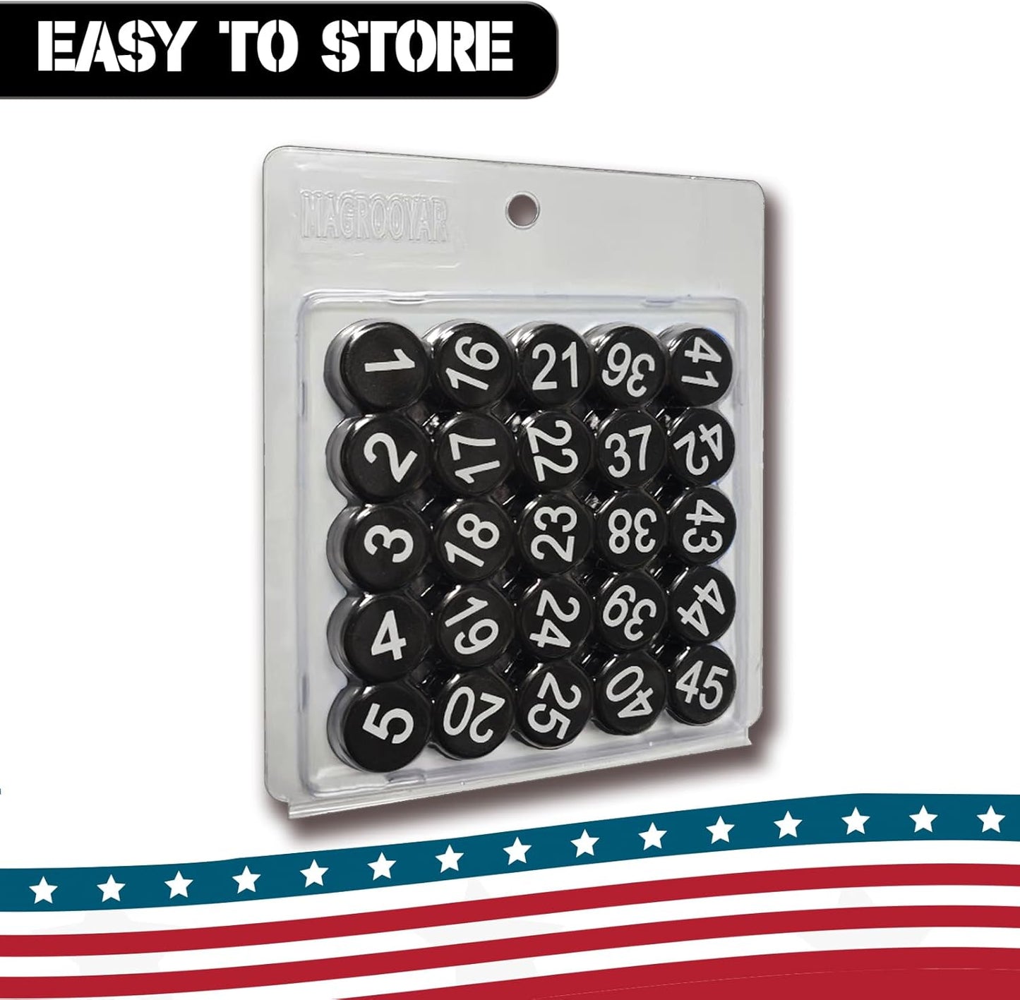 1-50 Magnetic Numbers, Magnets with Number for Dry Erase Boards, Round Number Refrigerator Magnets for Whiteboard in Home and Office (0.8" Diameter, Black)
