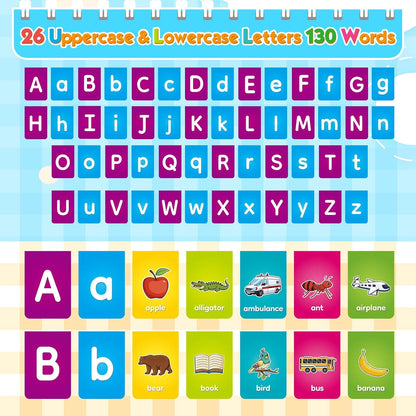 Alphabet Learning Flip Chart Toddler ABC Learning Toys for Kids Ages 3-5, Matching Letter Game Lowercase & Uppercase Alphabet Flash Cards, Kindergarten Preschool Classroom Learning Activities