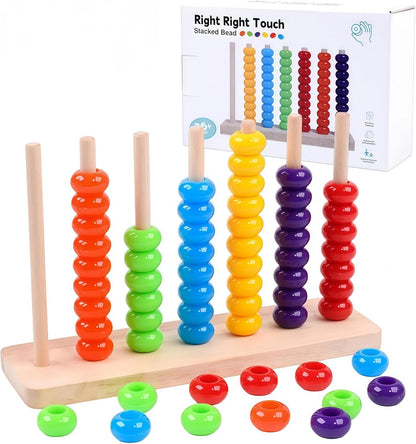 Color Matching Stacking Puzzle Game for Kids & Adults – Fast-Paced Pattern Challenge Ring Stack Brain Teaser – 2 Player Competitive Tabletop Game Night Set with Racks, 60 Rings