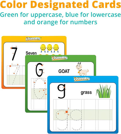 Dry Erase Number & Alphabet Flashcards for Kids Ages 3-5, 10 Numbers & 26 Visual ABC Flash Cards, Homeschool Learning Supplies, Summer School & After School Teaching Supplies for Handwriting Practice