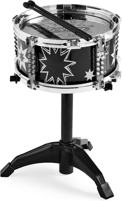 Best Choice Products 11-Piece Kids Beginner Drum Kit, Musical Instrument Toy Drum Set for Music Practice w/Bass, Toms, Snare, Cymbal, Stool, Stand Drumsticks - Black