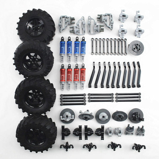 Technics Parts Vehicles Suspension System with Tire 107x44 Technical Parts Set Compatible with All Major Brands, MOC Parts Building Toy DIY Accessories (200pcs)