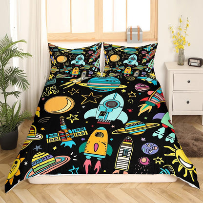 Erosebridal Chemistry Bedding Set Chemical Equation Comforter Cover for Kids Boys,Science Students Duvet Cover Test Tube Microscope Chemical Equipment Bed Set Full,Science Educational Dorm Room Decor