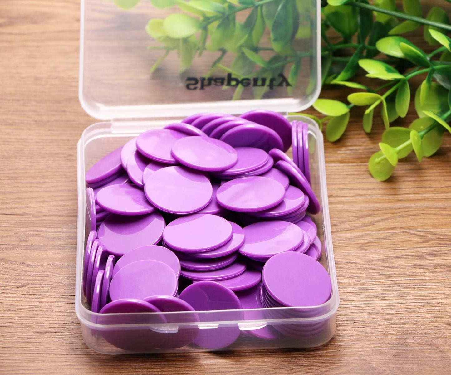 Shapenty 25mm/1 Inch Small Plastic Learning Counters Disks Chip Counting Discs Markers for Math Practice and Poker Chips Game Tokens with Storage Box,120PCS (Yellow)