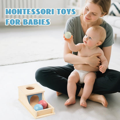 Busy edition Montessori Toys for Babies 6-12 Months Object Permanence Box Wooden Ball Drop Toy Play for 6 Month 1 2 3 Year Old Toddlers Infant Early Age Toy