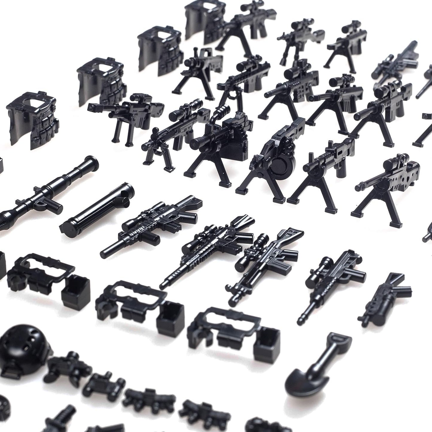 Weapons Pack Military Toy Set Building Blocks Model for Soldier Figures, Army Equipment Gear Kit Pieces and Parts Accessories Compatible with Major Brand