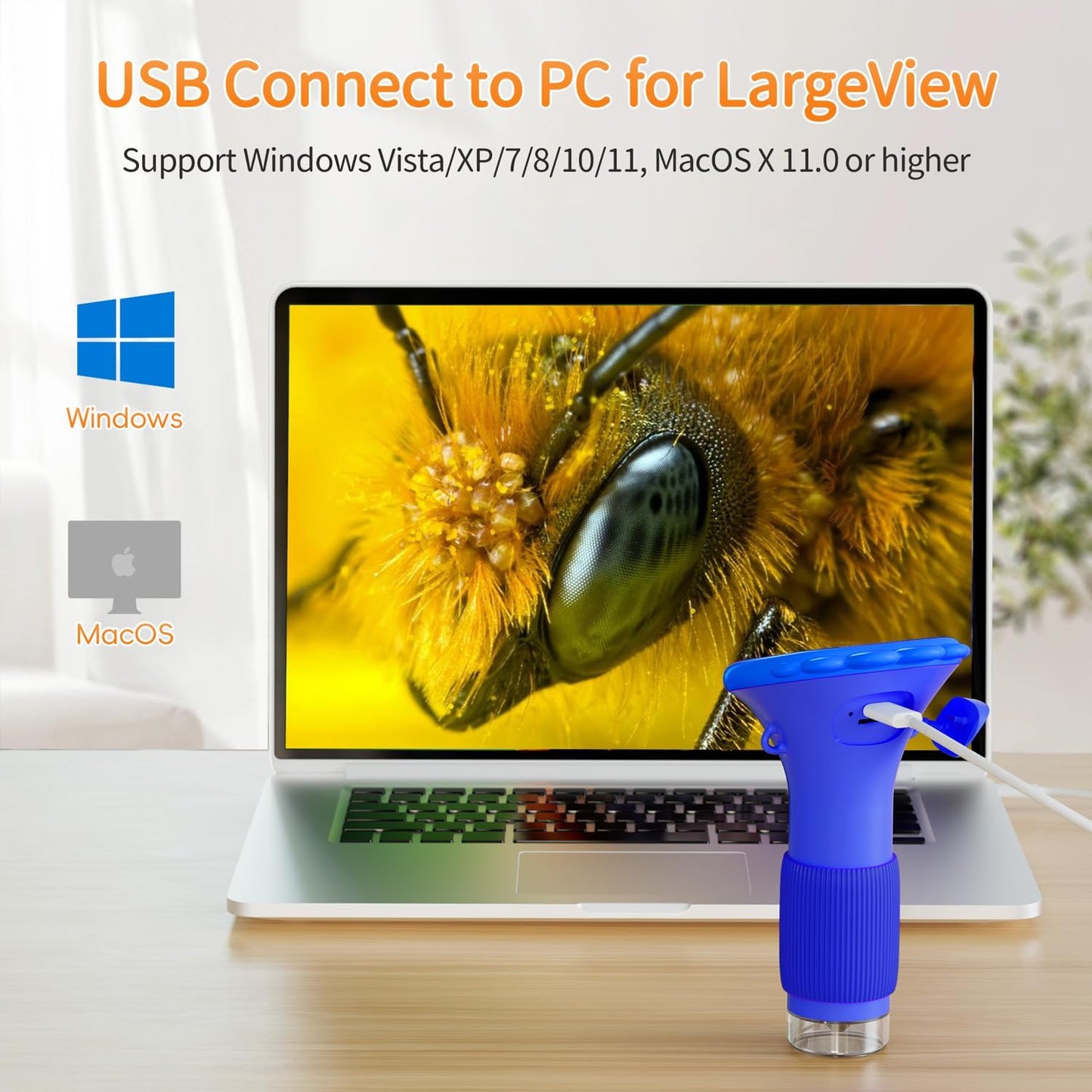 Microscope for Kids, SKYBASIC 2" IPS Screen 1000X Handheld Digital Microscopes HD Pocket Portable Mini USB Microscope Camera, PC Compatible, Science Edu Fun Birthday Gifts Toys for Children Students