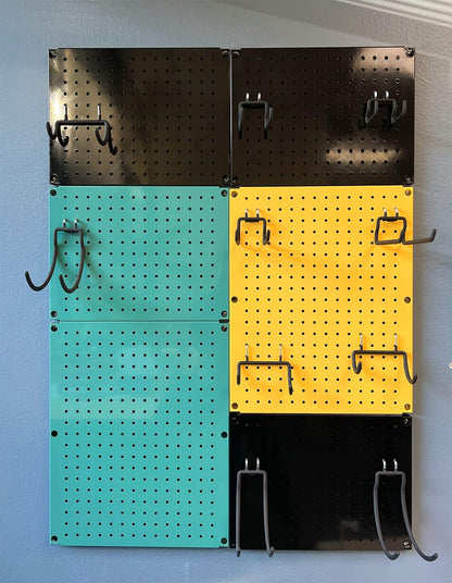 Metal Pegboard 12-Inch Tall x 16-Inch Wide Heavy Duty Wall Organizer for Home Garage Tool Storage 4pcs Green