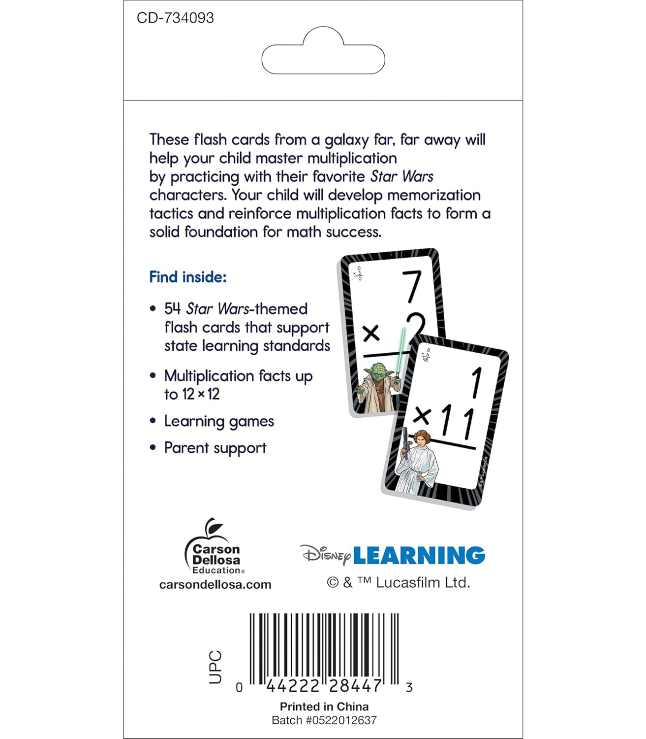 Disney Learning Star Wars Multiplication Flash Cards, 3rd Grade, 4th Grade and 5th Grade Times Table Flash Cards, Multiplication 0-12 Flash Cards, Math Flash Cards Multiplication for Ages 8+