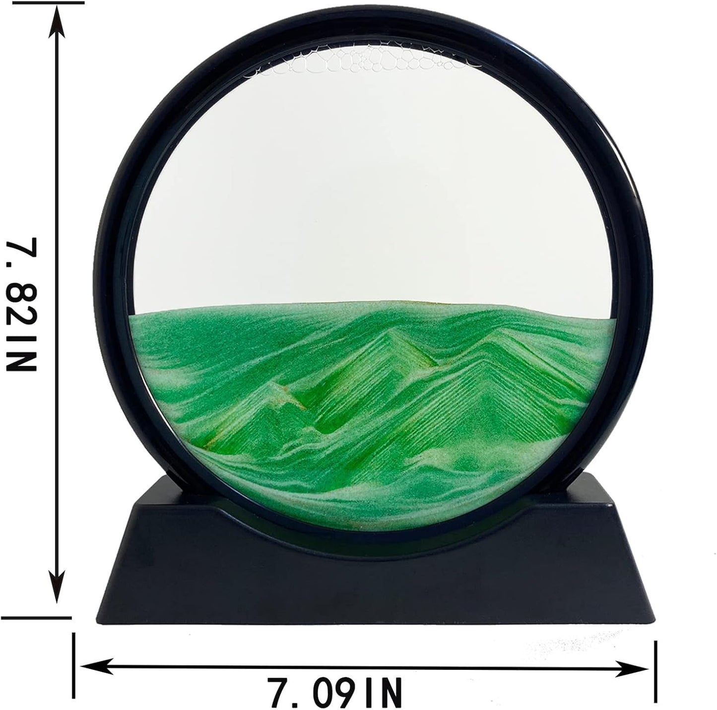 SANDCLE Moving Sand Art Liquid Motion - Moving Sand Art Picture Decor 3D Deep Sea Sandscape, Round Glass Frame Display Flowing Sand Relaxing Toy for Desktop Home Office Work Decoration(Blue, 12")