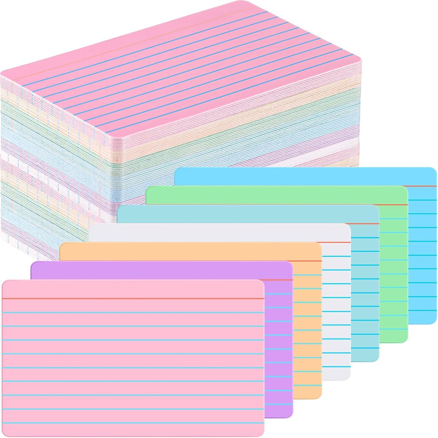 Harloon 100 Pcs Dry Erase Index Cards 3 x 5 Inch Laminated Reusable Dry Erase Note Cards Sheets for Office to Do List(White)