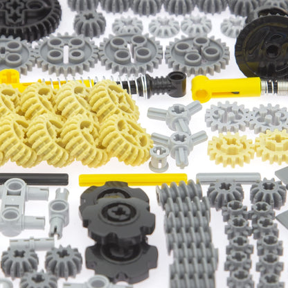 Habow 852pcs Technic-Parts Gears-Axle-Pin-Connector Compatible with Mainstream Brands, Shock-Absorber Wheels Chain Link Frame Joints Differential Engine Kit. MOC Pieces for Toy Building Sets