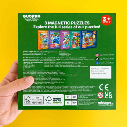 QUOKKA Magnetic Puzzles for Kids Ages 4-6 – Magnetic Fractions Learning Set for Kids 6-12 – Math Games for Homeschooling, Classrooms & Travel – 110 Magnets, 12 Task Pages, Marker – Toddler Travel Toys