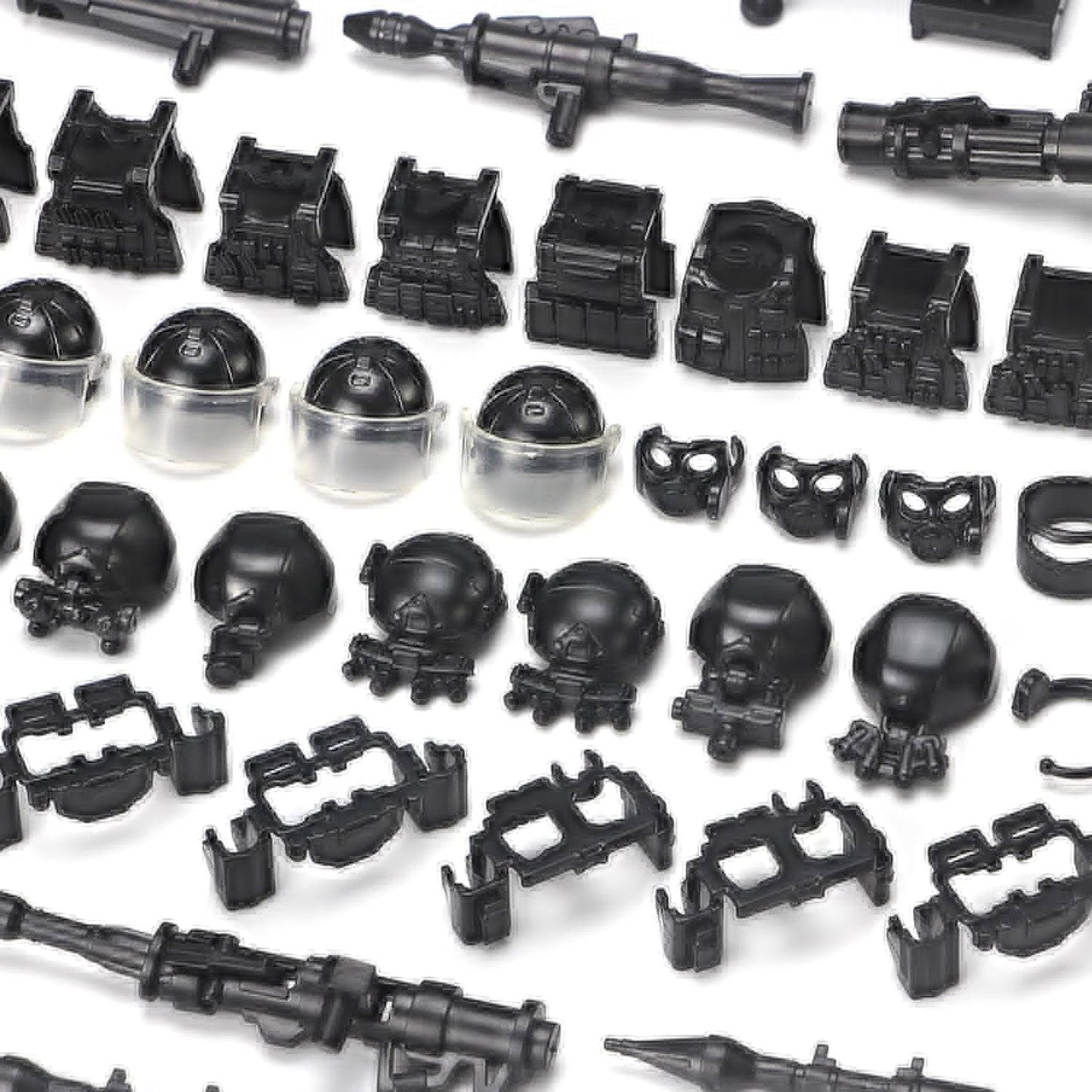 Feleph SWAT Equipment Pack City Army Toy Set for Special Weapons and Tactics Figures, Black Modern Military Bricks Kit Gear Accessories Building Blocks Compatible with Major Brand