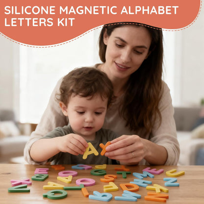 Silicone Alphabet Magnetic Letters, 30PCS Alphabet Magnets Toys ABC Letter Puzzles Preschool Educational Learning Toys Gifts for Girls Boys Toddlers Kids