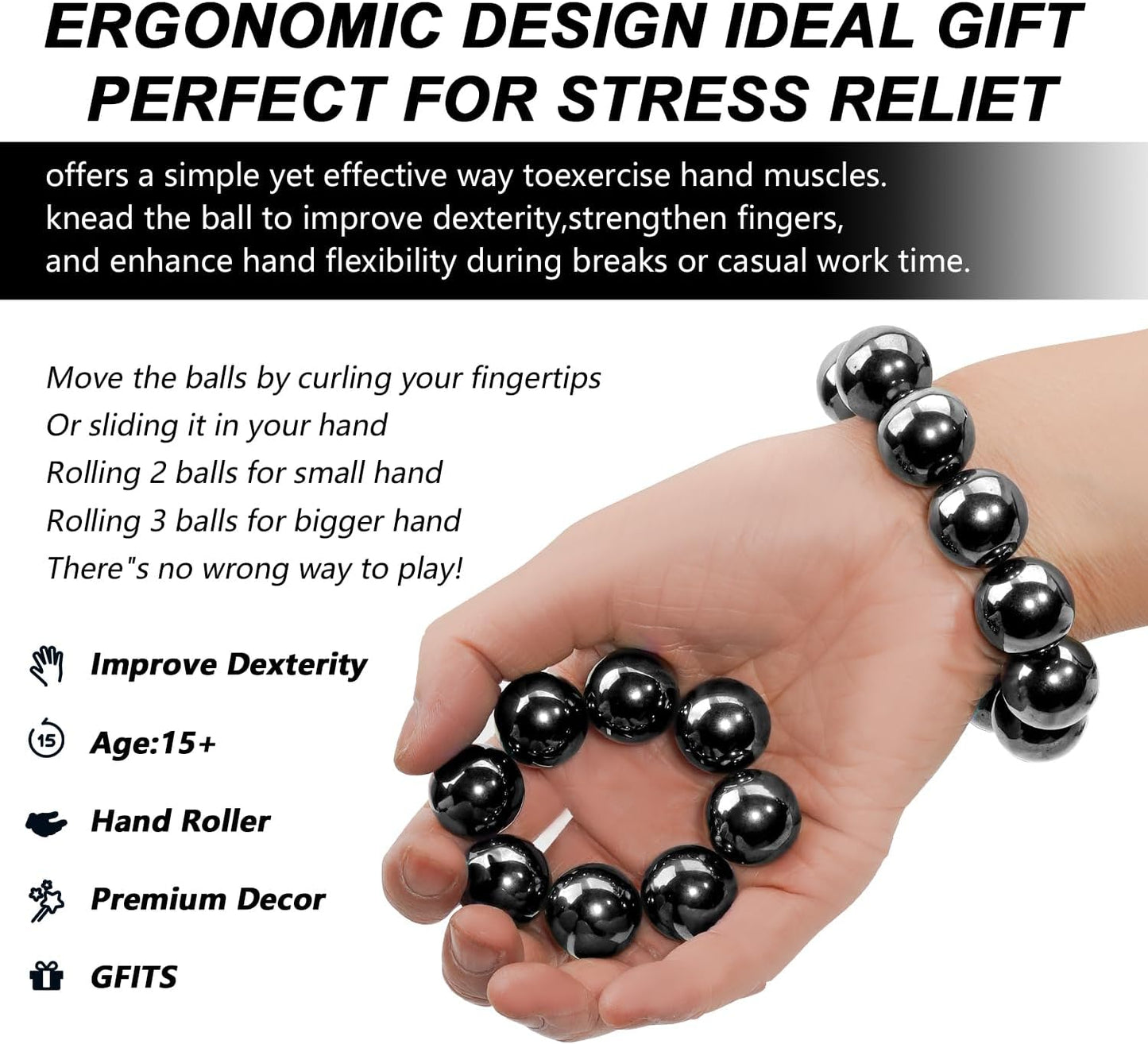 32 Pcs Magnetic Balls Fidget Toy,Adult Fidget Toys, Science Kit for Anxiety Relief,Office Desktop Decoration, Anti Anxiety, Executive Desk Toys ,Building Crafts for Teens Party Favors Gift(Balck)