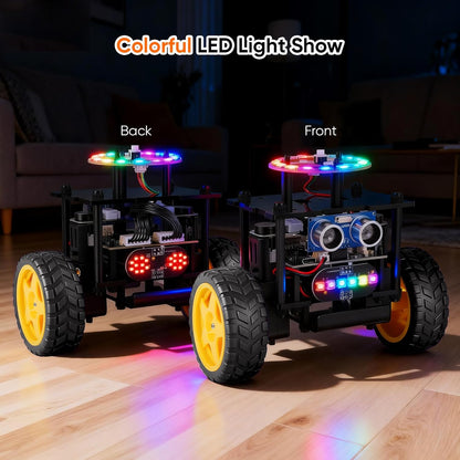 Smart Robot Car Kit Toys for Kids Ages 8-12 12-16, Remote Control Building Robotics Kit, STEM Educational Science Kit Gifts for Teen Boys Girls 8-13 14 15 16 Year Old