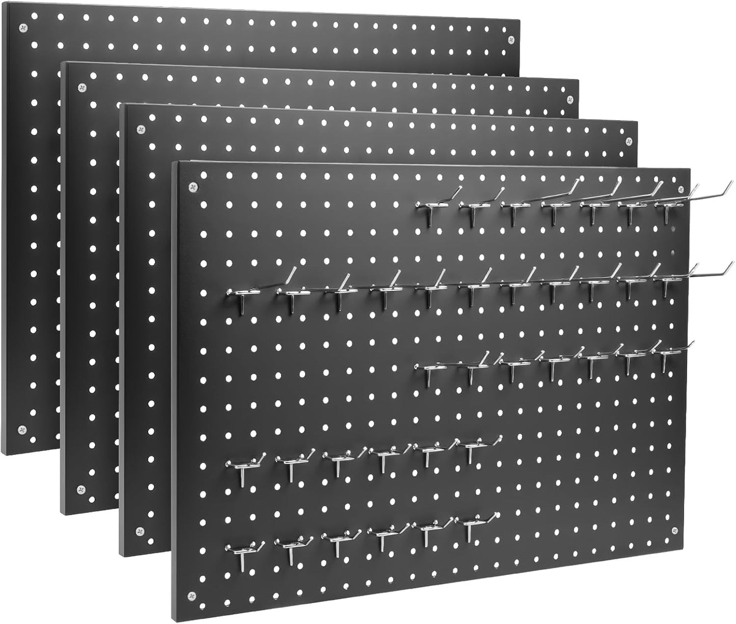 Peg Board, 2 Pack Metal Pegboard Panels Pink Pegboards Wall Organizer with Frame Large Heavy Duty Peg Board with Hooks for Walls Home,Garage Tool Storage,Office Organization,Kitchen 24”×16”