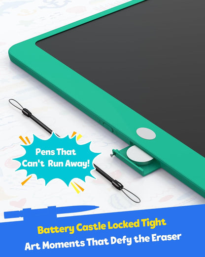 TEKFUN LCD Writing Tablet for Kids, 10-inch Coloring Drawing Pad, Mess Free Doodle Board, Airplane Travel Toys for Boys and Toddlers, Road Trip Essentials, Gifts for 3 4 5 6 7 8 Year Old Girls(Blue)