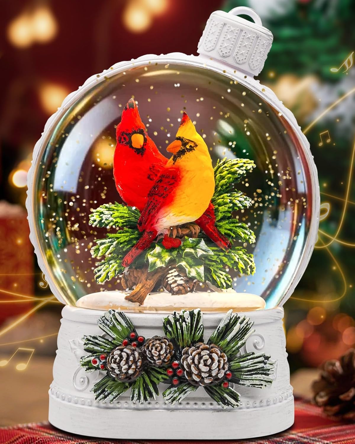 Extra Large Christmas Snow Globes Christmas Lantern, 12.99" Musical Snow Globe with 8 Songs, Santa Snowglobe for Kids Adults, 6H Timer Dual Power, Lighted Christmas Decorations Indoor Gifts