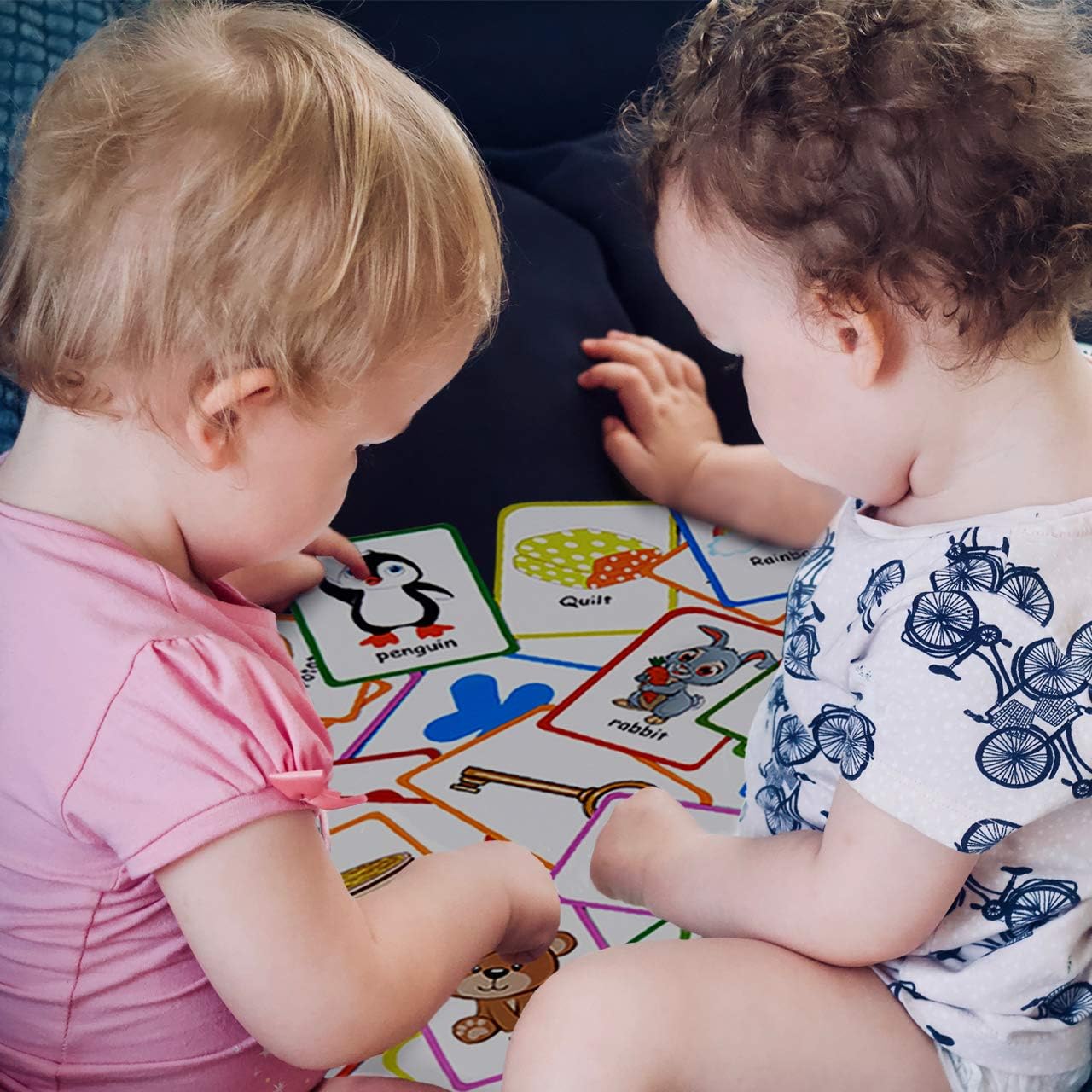 Alphabet Flash Cards for Toddlers: Teach Toddler ABC Letters & Words, 52 Double-Sided Uppercase and Lowercase Letters Cards - Preschool Learning
