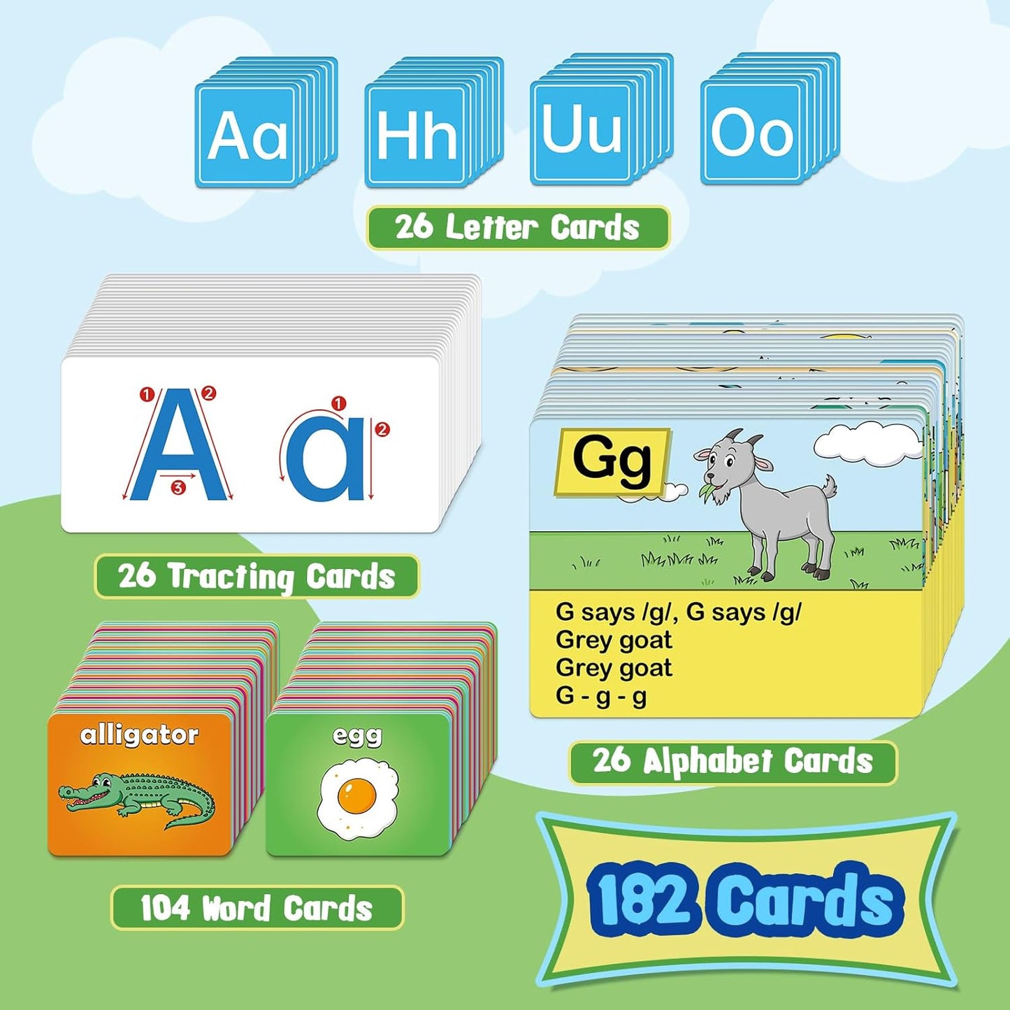Alphabet Learning Pocket Chart, Circle Time Learning Center Alphabet Flash Cards ABC Wall Chart Letter Game for Toddler Kids Homeschool Supplies Preschool Kindergarten Classroom Must Haves