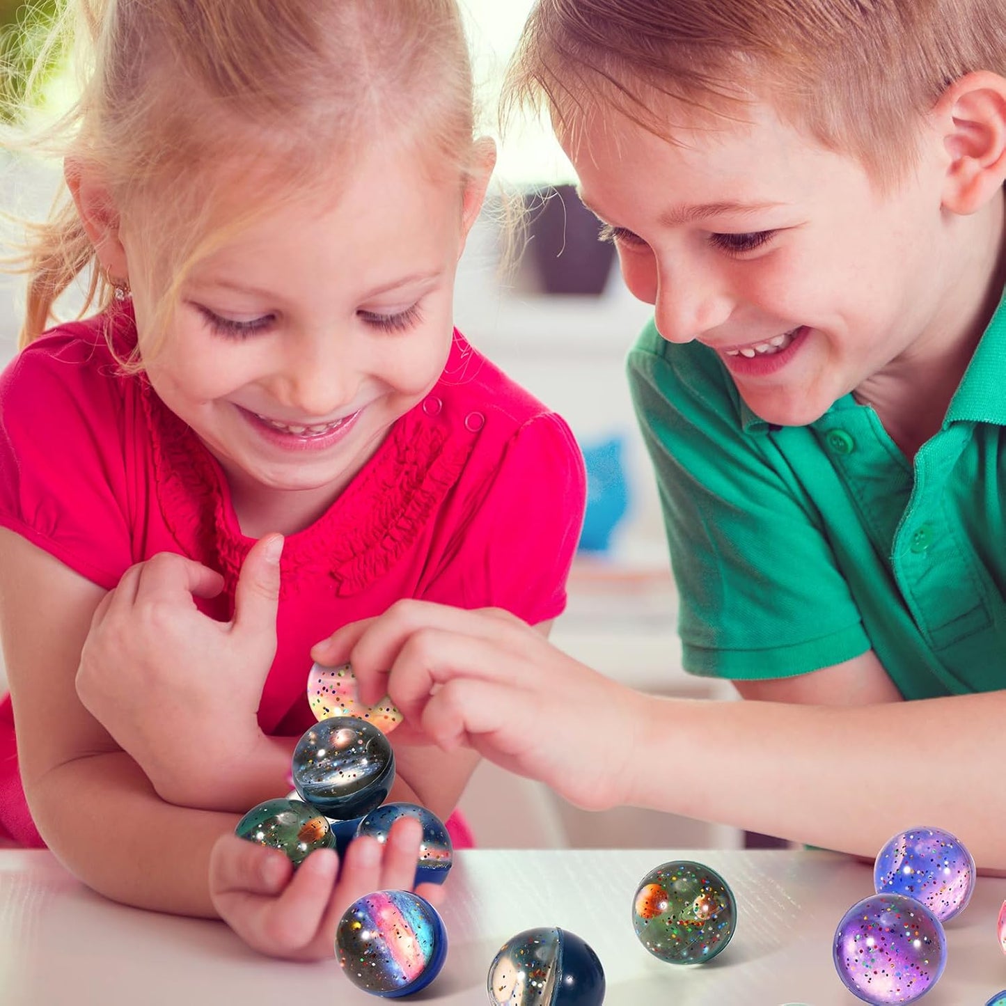 Pllieay 16PCS Solar System for Kids, Solar System Planets Toys - Eight Planets Bouncy Balls+Planetary Flashcards for Kids Party Favors, Educational Space Toys
