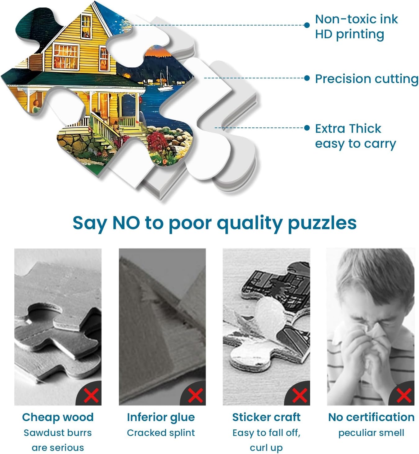 300 Piece Puzzles for Adults,Beautiful Nature Landscape Puzzle for Adults Kids Seniors,Recycled Cardboard Unique House Puzzle 300 Piece,Challenging Family Game Great Gift for Family Friends,20.5x15 in