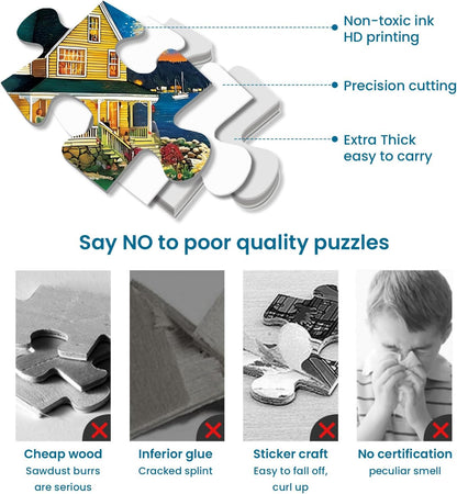 300 Piece Puzzles for Adults,Beautiful Nature Landscape Puzzle for Adults Kids Seniors,Recycled Cardboard Unique House Puzzle 300 Piece,Challenging Family Game Great Gift for Family Friends,20.5x15 in