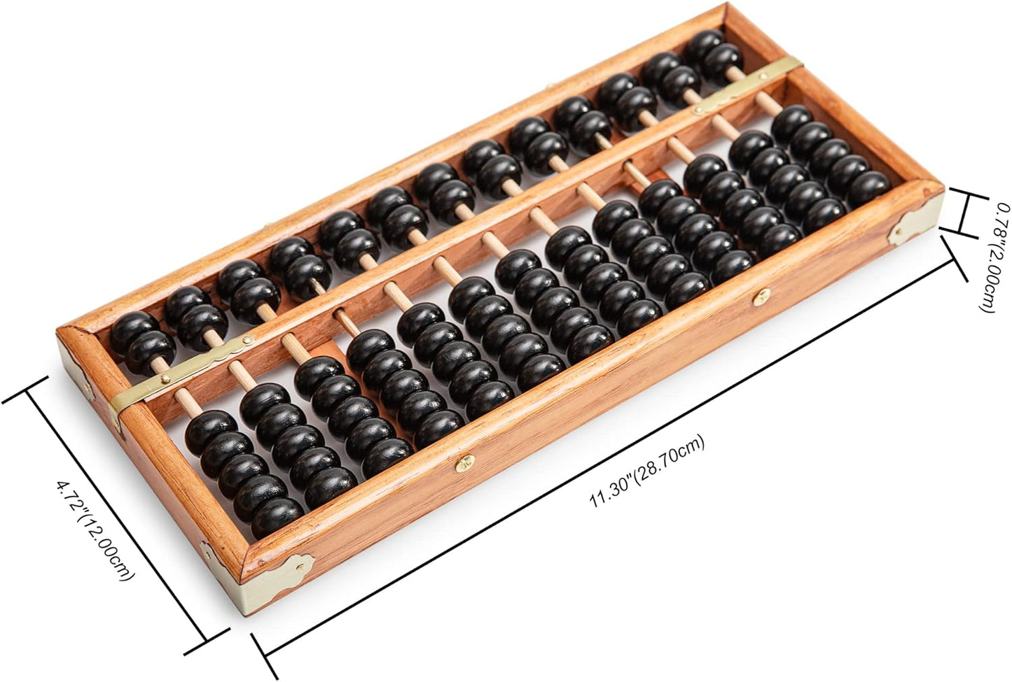 Black long Di fang Digital Standard Abacus-28.5cm-Professional 13-Column Soroban Calculator (Functional and Educational Tool) Vintage-Style Chinese Wooden Abacus.