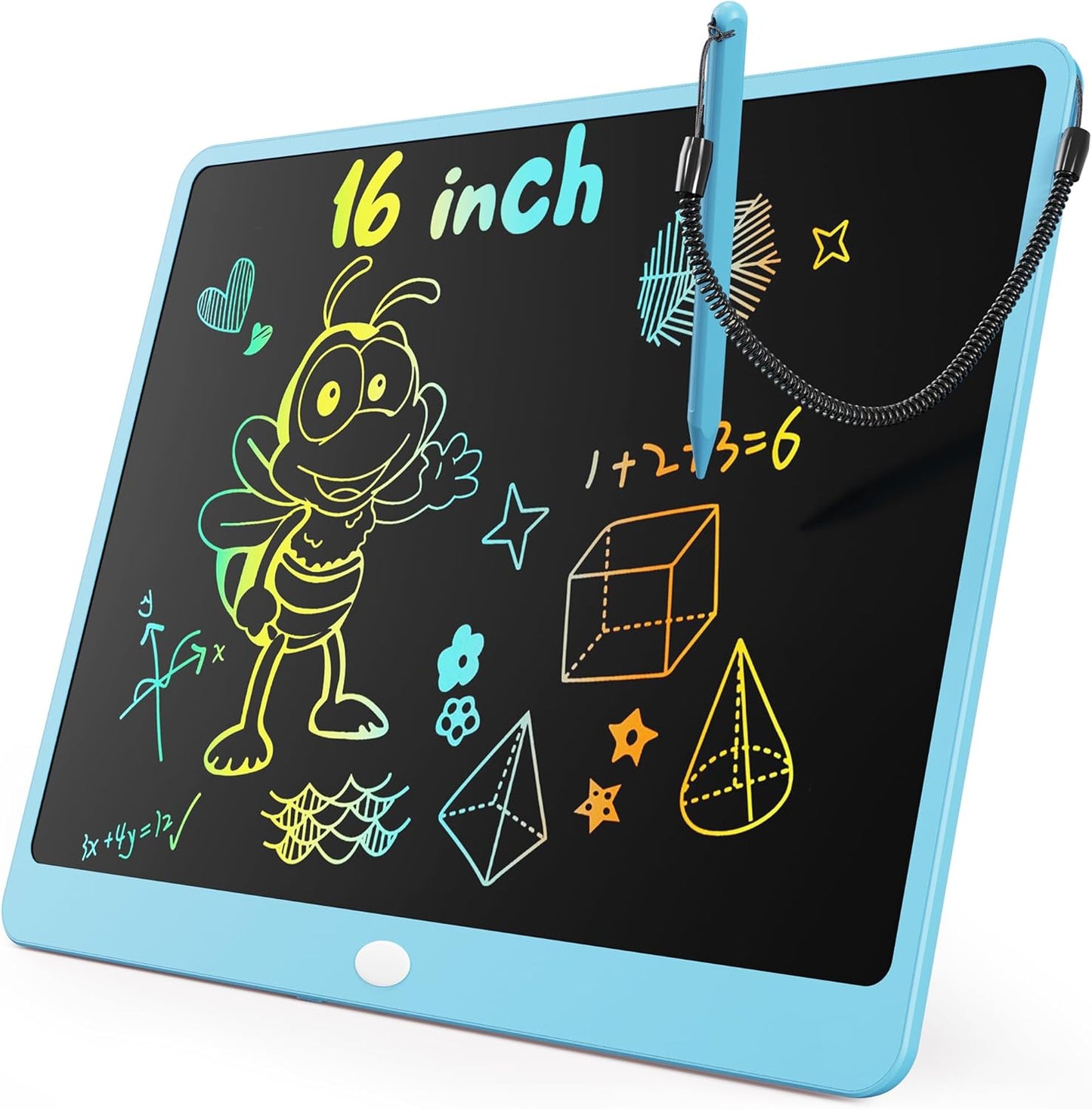 KOKODI LCD Writing Tablet, 12 Inch Colorful Toddler Doodle Board Drawing Tablet, Erasable Reusable Electronic Drawing Pads, Educational and Learning Toy for 3-6 Years Old Boy and Girls(Blue)