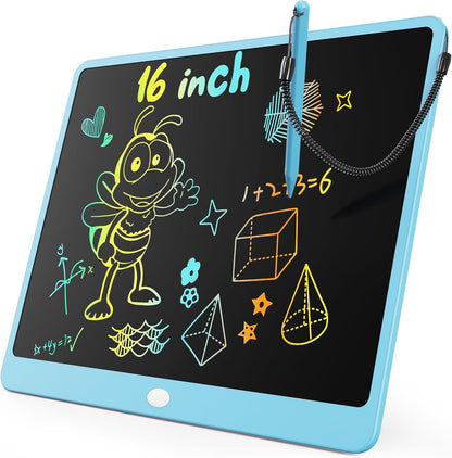 KOKODI LCD Writing Tablet, 12 Inch Colorful Toddler Doodle Board Drawing Tablet, Erasable Reusable Electronic Drawing Pads, Educational and Learning Toy for 3-6 Years Old Boy and Girls(Blue)