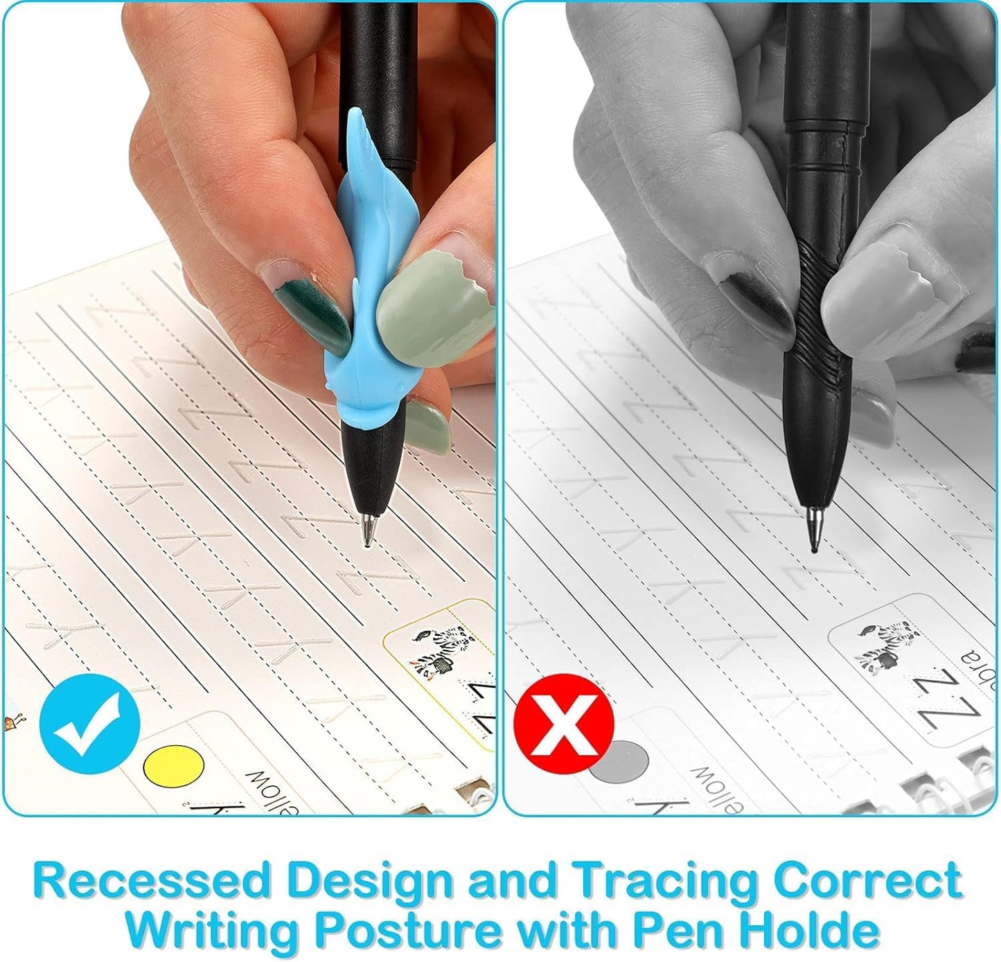 AALGO Handwriting Book Practice for Kids,Reusable Grooved Handwriting Books, Writing Practice for Kids Age 3-5