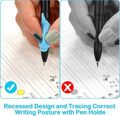 AALGO Handwriting Book Practice for Kids,Reusable Grooved Handwriting Books, Writing Practice for Kids Age 3-5