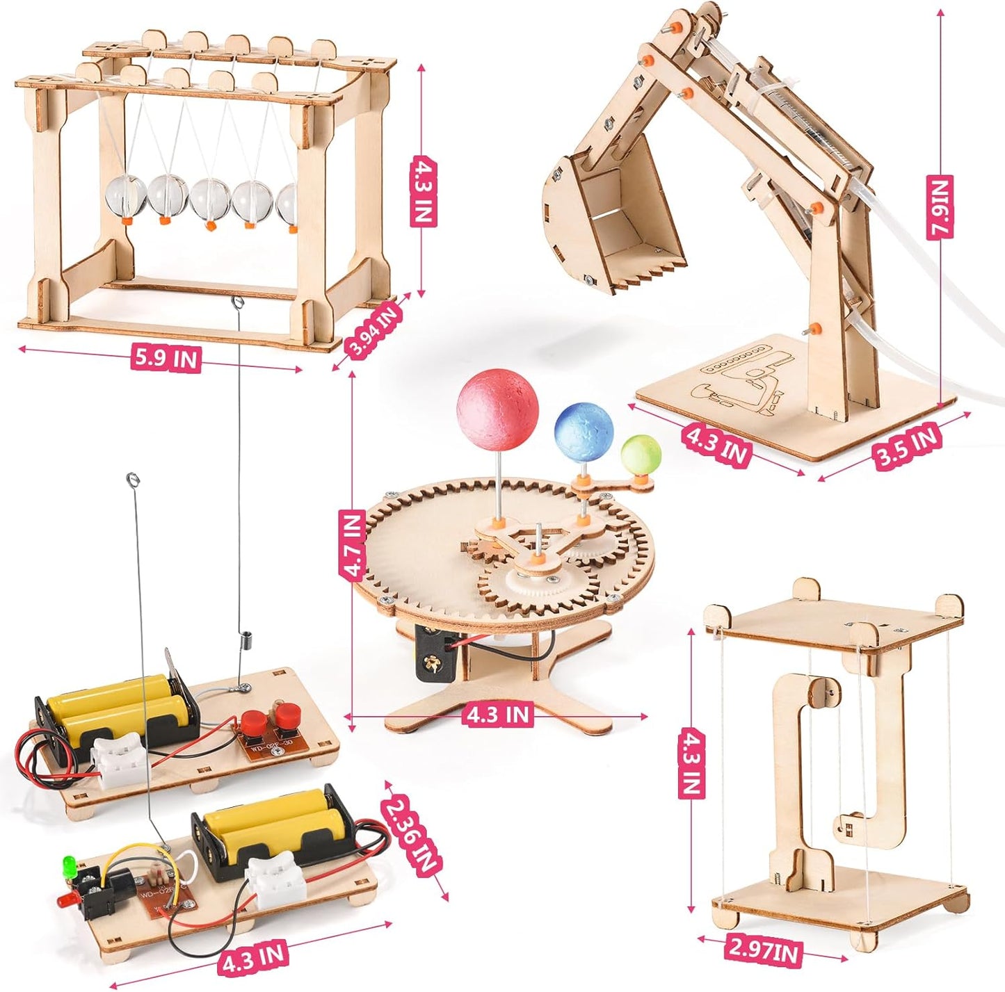 STEM Science Kits for Kids Ages 8-12 8-10, Wood Building Crafts Kits for Boys, STEM Toys for Ages 8-13 9 10 11 Year Old Gifts, Kids Science Engineering Experiment Projects, 3D Wooden Puzzles 10-12
