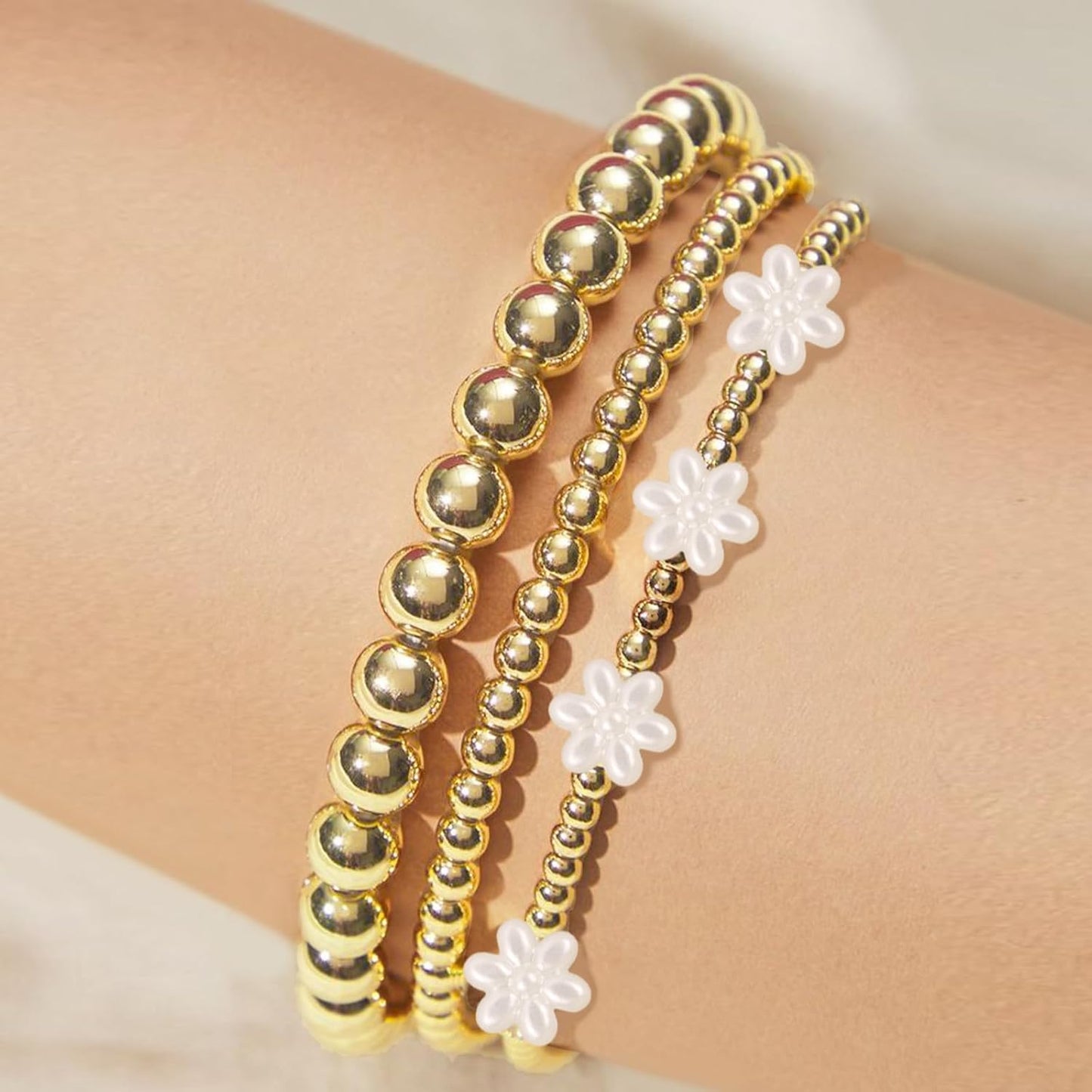 Hpebl 2136PCS Beads for Bracelets Pearl Bracelet Making Kit Friendship Bracelet Kits Bracelet Bead Kits Small Pearl Bead and Gold Beads Beading Kit for Bracelets Jewelry Making Kit