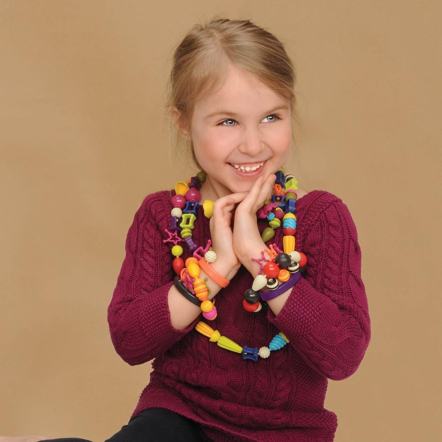 B. toys – Pop Arty! 150 Pieces – Jewlery Making Kit – Creative Pop Snap Bead Set for Kids – DIY Craft Jewelry Making Kit – Necklaces, Rings, Bracelets – 4+ Years