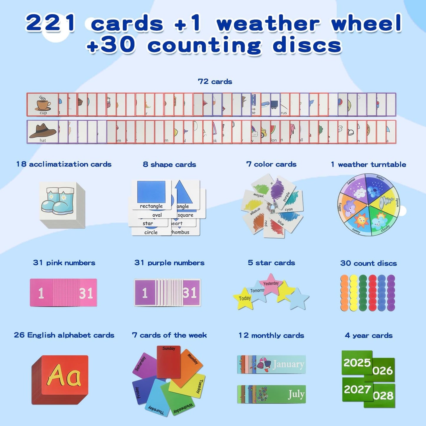 Educational Pocket Chart, 39.76 x 39.76 inches Circle Time Learning Center Pocket Chart Learning Center Classroom Pocket Chart Circle Time Learning Calendar Weather Counting Letter Color Shape