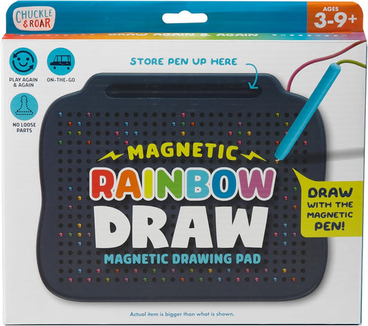Chuckle & Roar Magnetic Rainbow Drawing Pad & Stencil Edition - Multicolor - Mess-Free Magnetic Drawing Board for Kids - Screen-Free Travel Activities for Kids