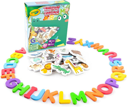 Crayola: ABC Matching Magnet Set – Vehicle-to-Go - 52pc Alphabet & Image Foam Magnets, Classroom & Home Education, Spelling-Learning, Toddler Kids 3+