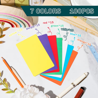 Harloon 100 Pcs Dry Erase Index Cards 3 x 5 Inch Laminated Reusable Dry Erase Note Cards Sheets for Office to Do List(White)