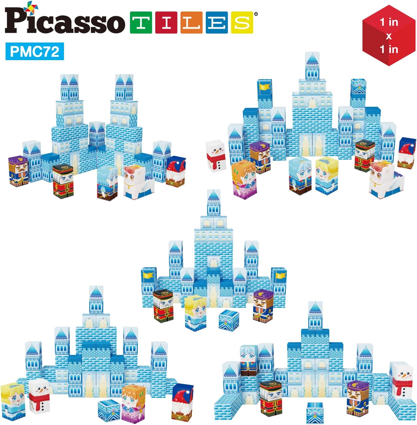 PicassoTiles Infinite Magnetic Puzzle Magic Cube Easy-Connect Brain Teaser Toy Set Magnet Pattern Block Matching Toys Free Ideabook 150+ Inspirations STEM Learning Kids Boys&Girls Age3+ PTC25