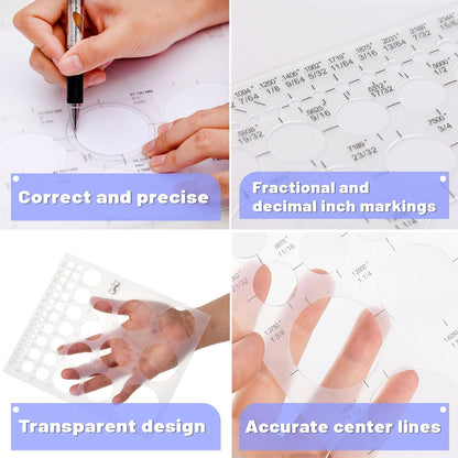 Mr. Pen Circle Templates - Large & Small Sizes, Circle Stencil & Ruler for Drafting & Drawing