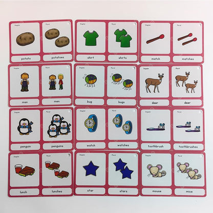 Lilias Irregular Past Tense Verbs English Grammar Double-Side Learning Flash Cards - 24 Card Set for Homeschool, Preschool, Primary School, ESL, Autism, Vocabulary Building